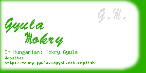 gyula mokry business card
